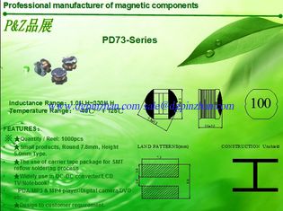 China PD73 Series 1.0μH~330μH SMD Unshield Power Inductors Round Size supplier